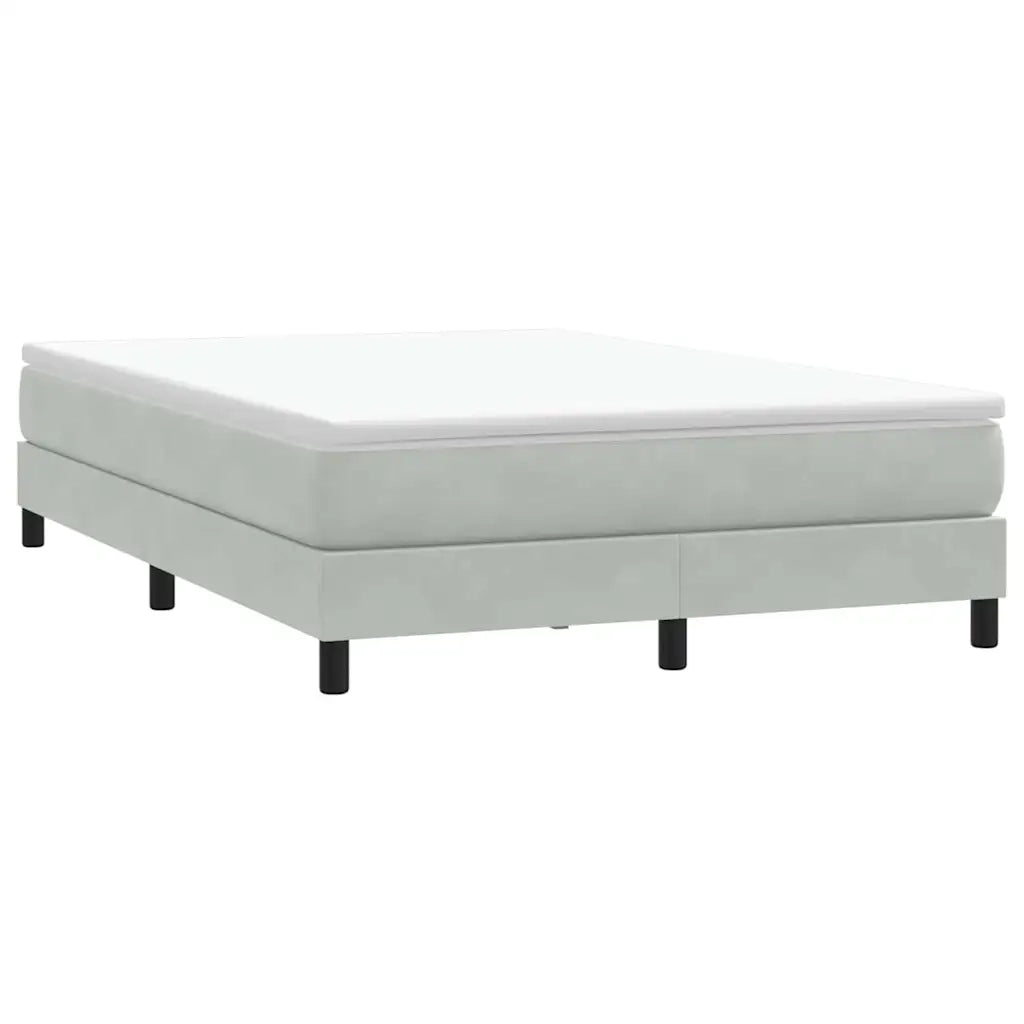 Giroletto a Molle con Materasso Grigio Chiaro 160x210cm Velluto 3315927