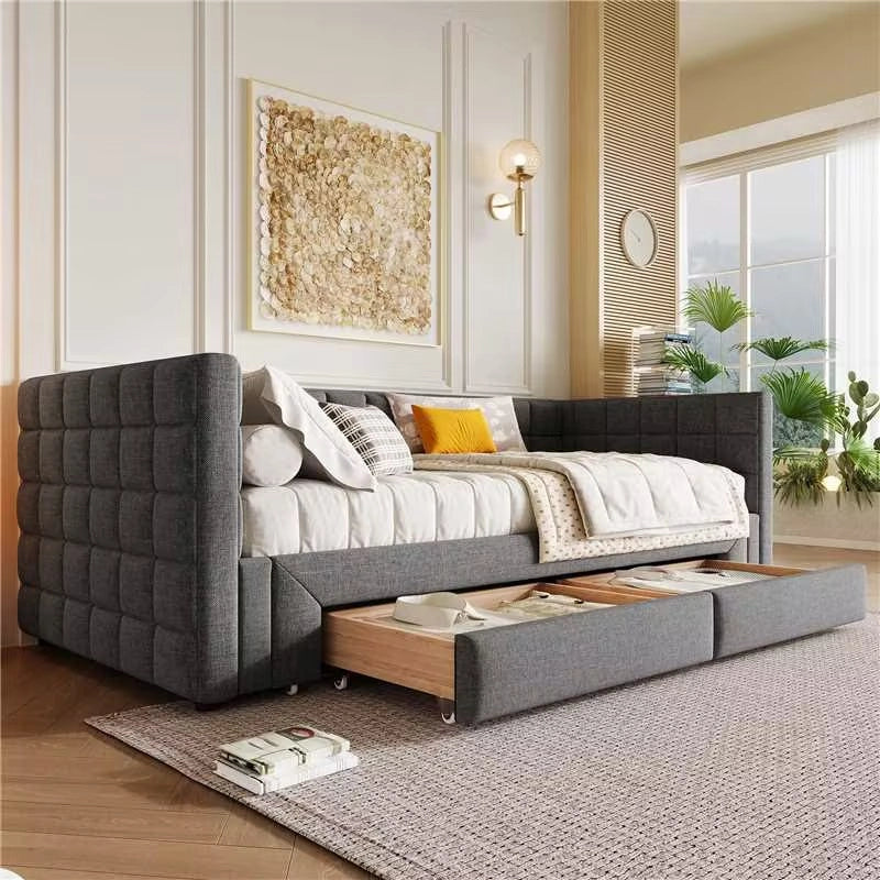 letto divano velluto grigio 90 x 200 cm