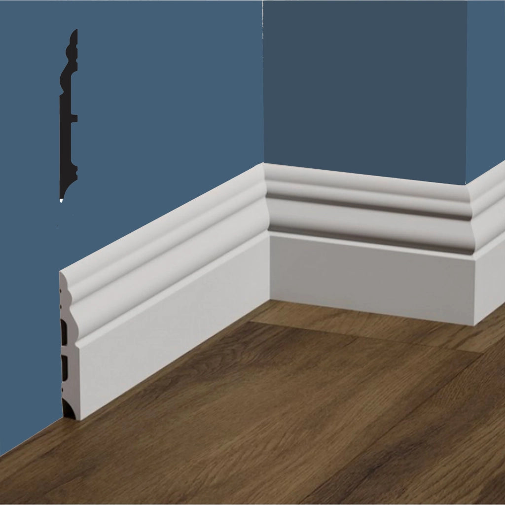 bancale da 67,2ml di Battiscopa DUCALE in POLIMERI FeelingWood-HD 127x14mm - BIANCO