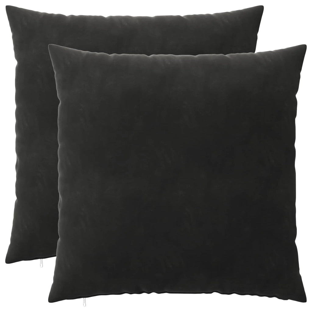 Federa 2 pz HEERLEN Nero 80 x 80 cm Velluto 913531