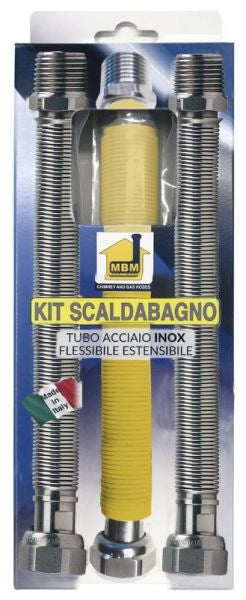 Kit scaldabagno kit caldaia flessibili estensibili 200 400 gas 3/4 mf uni 11353 2x1/2 mf acqua DM 174