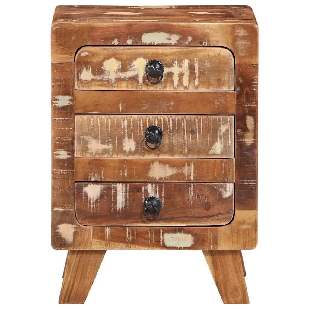 Comodini 2pz-Set di 2 Tavolino da notte 37x32x50 cm in Legno Massello di Recupero