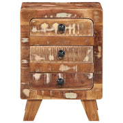 Comodini 2pz-Set di 2 Tavolino da notte 37x32x50 cm in Legno Massello di Recupero