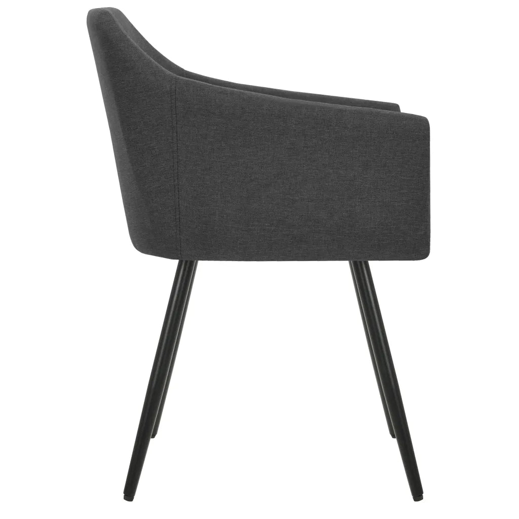 Sedie da Pranzo 2 pz Grigio Scuro in Tessuto 323094