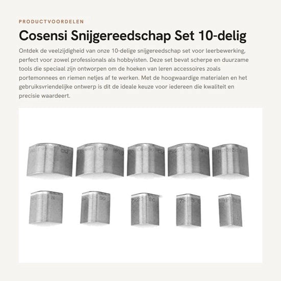 Kit di Snidere per Pelle - 10 pezzi/allegato - Trimmer per Angoli - Snidere per Pelle - Snidere per Pelle - Materiale Duraturo - Tagli netti - Kit di Snidere per Pelle