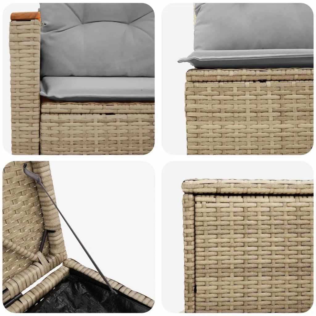Set di divani 7 pz Beige e Grigio Chiaro 3448865