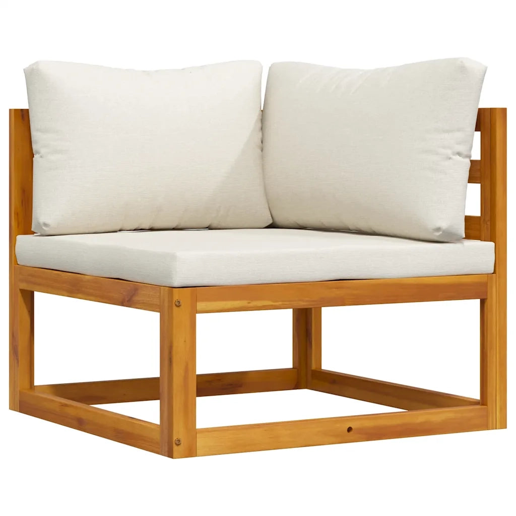 Divano Angolare Modulare Cuscini-Sofa-Divanetto Bianco Crema Massello d'Acacia 291342