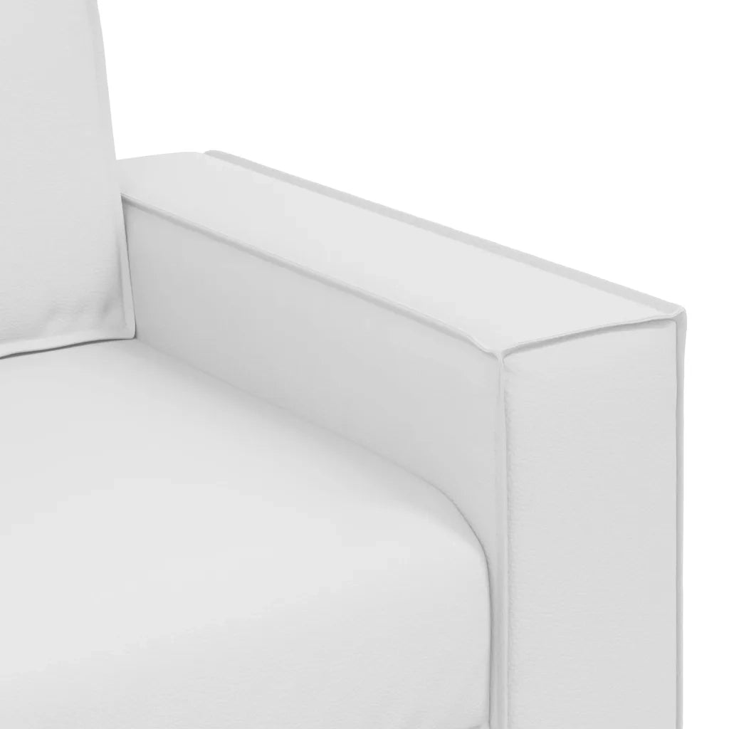Poltrona | Sedia Relax Sofa Bianco 100 cm Pelle Sintetica