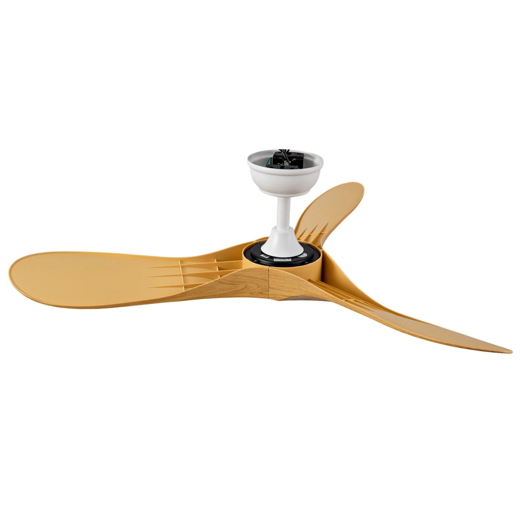 Ventilatore da soffitto 42'' senza luce con telecomando, 6 velocit¨¤ e pale in ABS bianco/naturale
