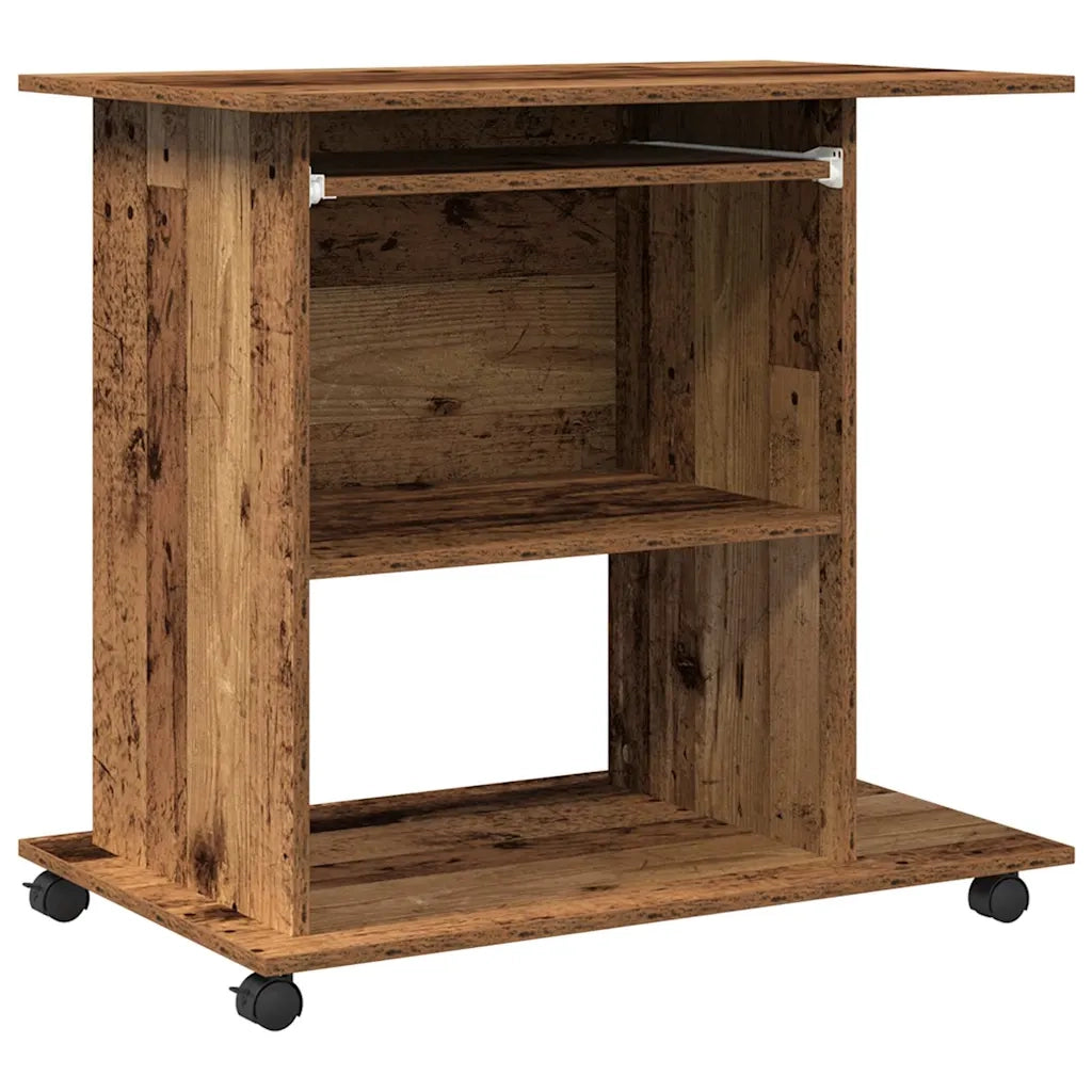 Scrivania | Tavolo da Ufficio da Computer Legno Antico 80x50x75cm Legno Multistrato