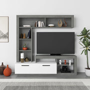 Parete attrezzata Leo 171x42x171 colore cemento bianco