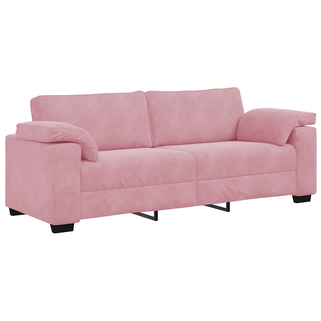 Divano a 3 Posti-Sofa 3 Posti rosa 178 cm in Velluto