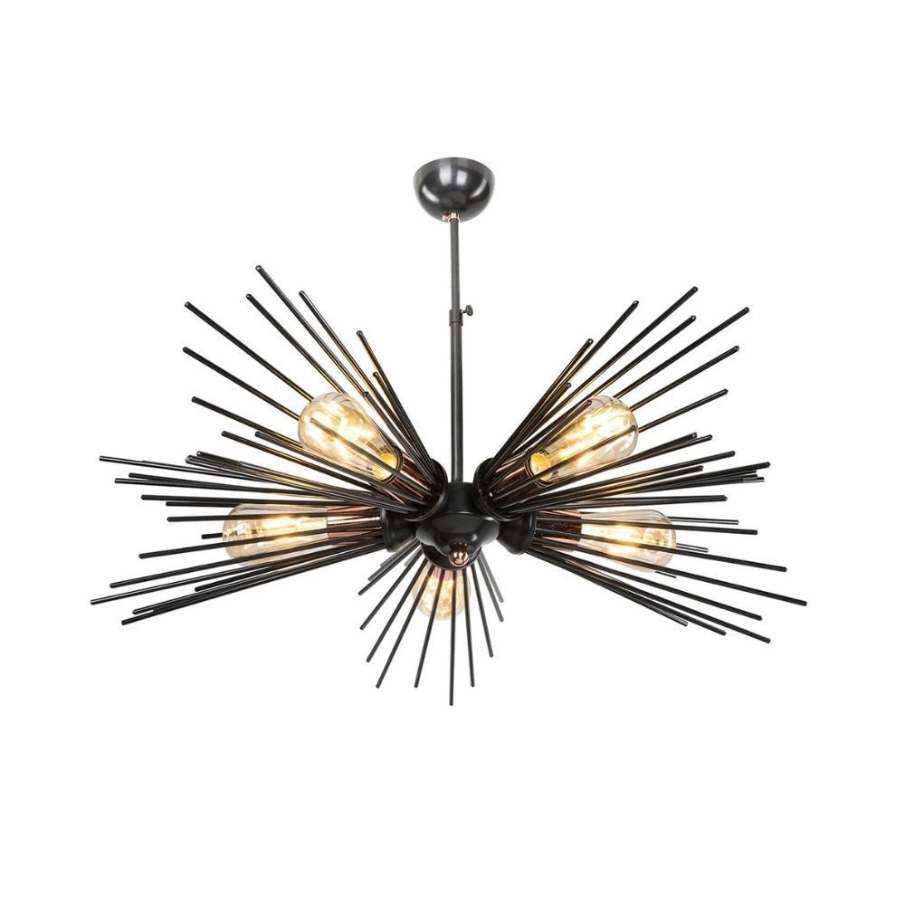 Lampada a sospensione a 5 luci metallo nero Salem MDL3806