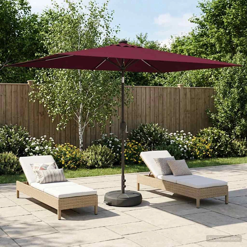 Parasol da giardino con luci LED e base 200 x 300 cm Poliestere 42036244