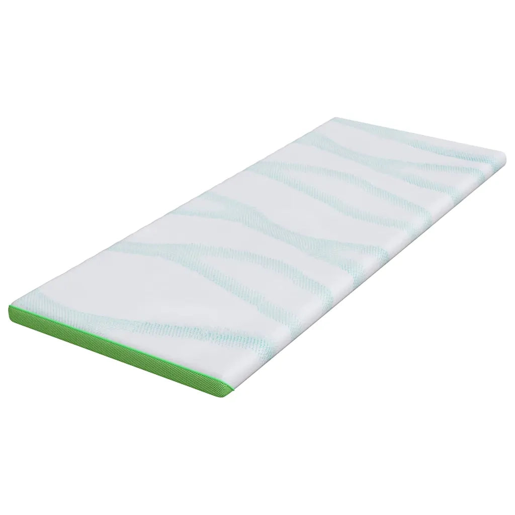 Topper per materasso Bianco e Verde 70 x 200 cm 4106143