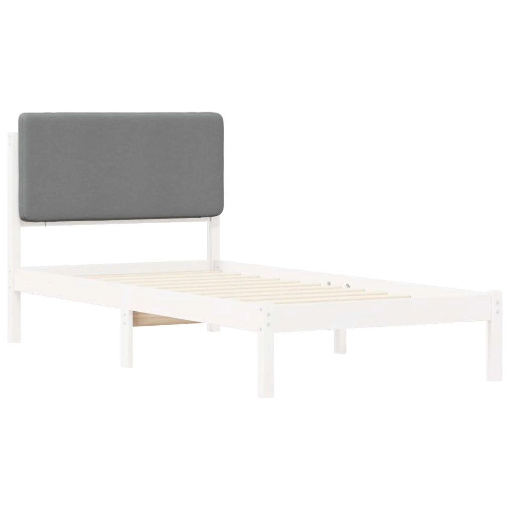 Letto con Testiera Rivestita Grigio chiaro 80 x 200 cm 877943