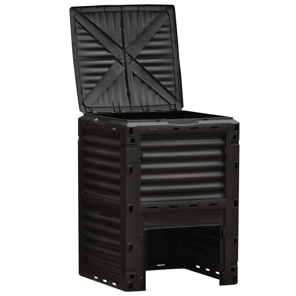 Compostiera da Giardino 300L ¨C zephmum ¨C Plastica Nera