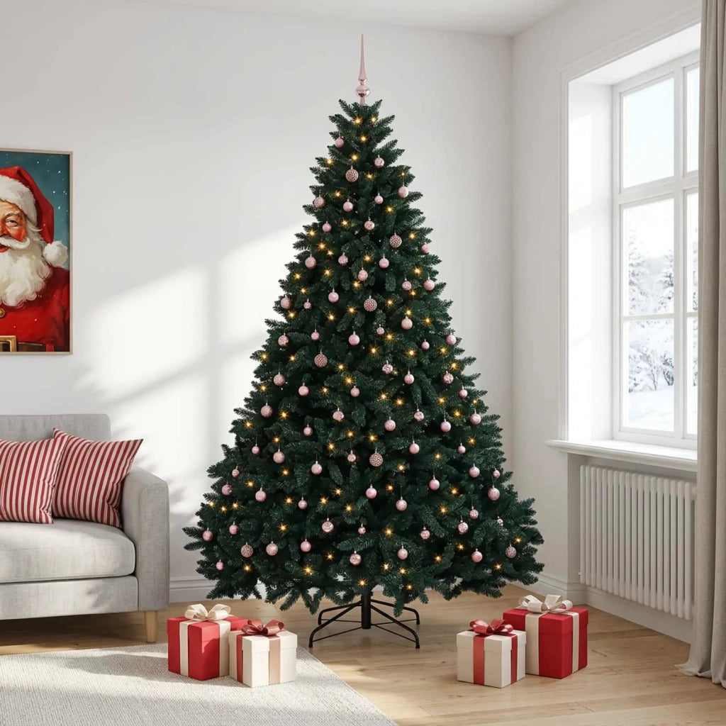 Albero di Natale artificiale verde scuro con palline 300 cm 3467366