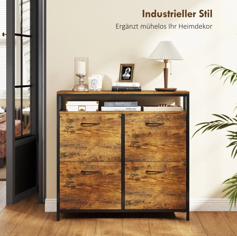 Scarpiera industriale con 4 ante ribaltabili
