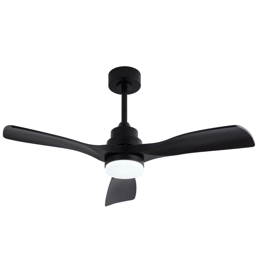 Ventilatore da soffitto ULEVR 42 pollici nero con luce LED 20 W, telecomando, 3 pale e motore DC reversibile