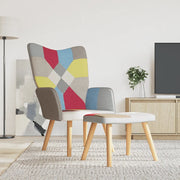 Poltrona Relax con Poggiapiedi in Tessuto Patchwork 328184