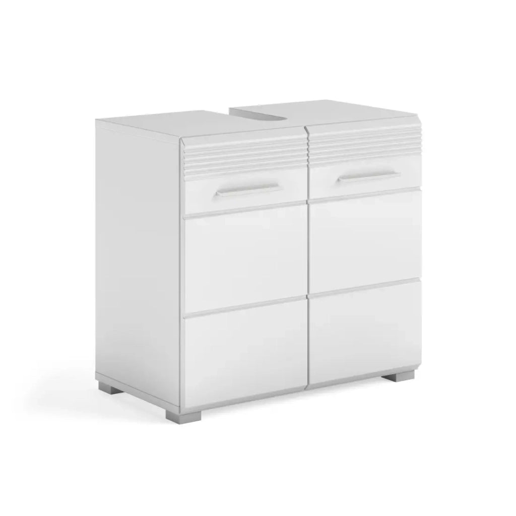 Mobile sottolavabo 2 porte - Bianco laccato - KLEANKIN