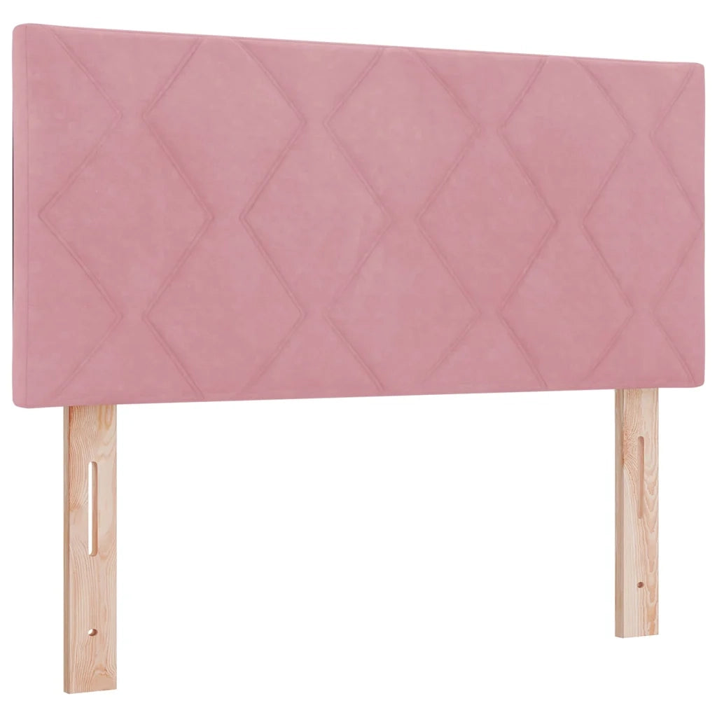 Letto a Sorgente LED con materasso Rosa 120 x 190 cm Velluto 3342709