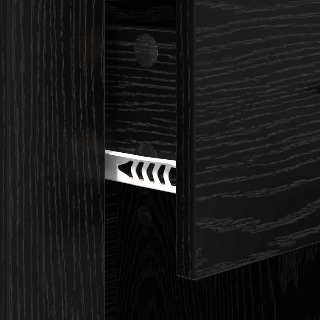 Armadio da Notte Rovere Nero 35 x 50 x 60 cm Legno multistrato 881071