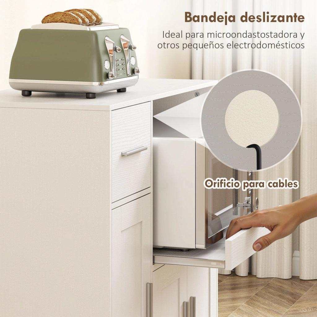 Carrello da Cucina con Ruote ¨C Xylo ¨C Bianco 80x40x88,7 cm