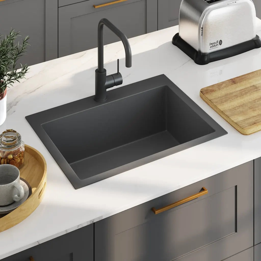 Lavello da Cucina Lavorato a Mano Nero Acciaio Inox 51513
