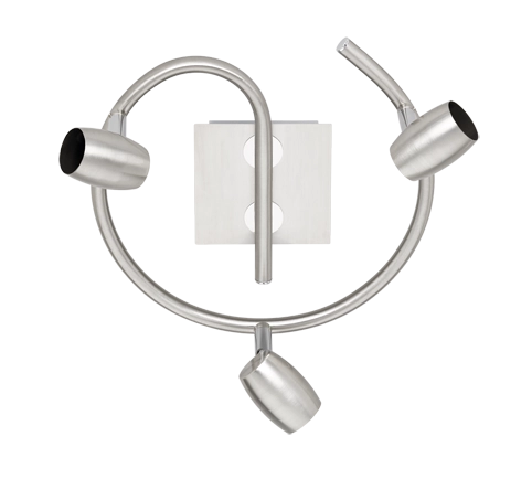 Applique Soffitto Girandola 3 Luci Faretti GU10 Acciaio Satinato Michael GD Trio