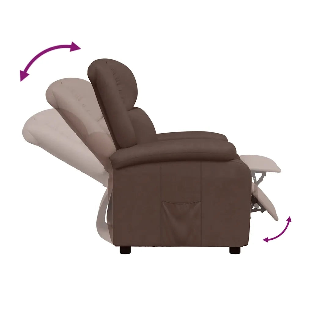 Poltrona Reclinabile Marrone in Similpelle 340171
