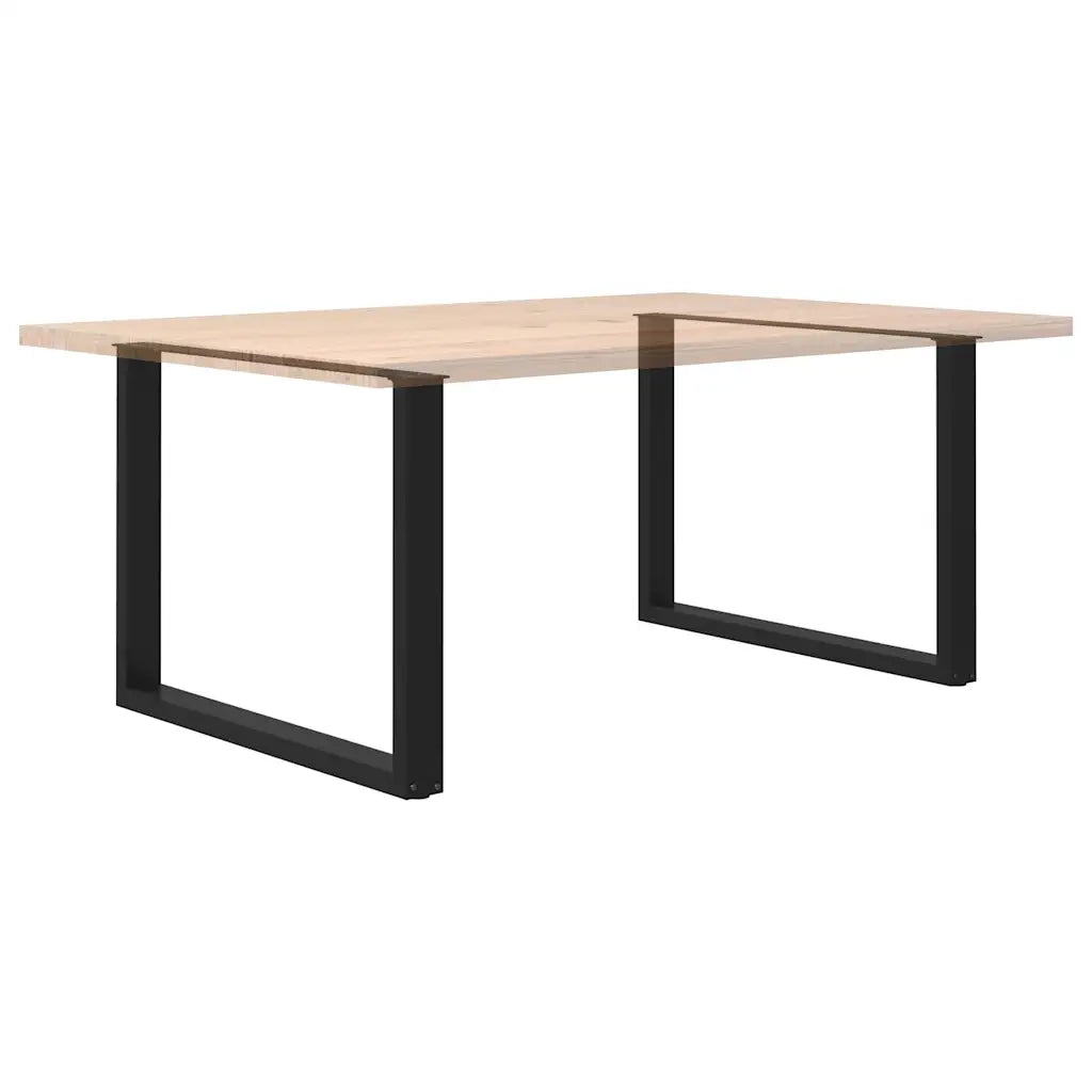 Gambe per tavolo da pranzo a forma di U 2 pz nere 100x(72-73) cm in acciaio 4013196