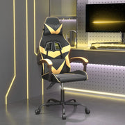 Sedia da Gaming Girevole Nera e Oro in Similpelle 349545