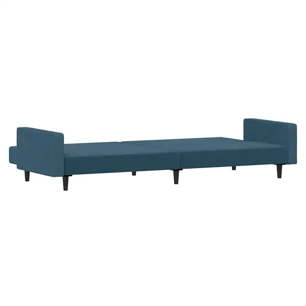 Divano Letto a 2 Posti Blu in Velluto 375736
