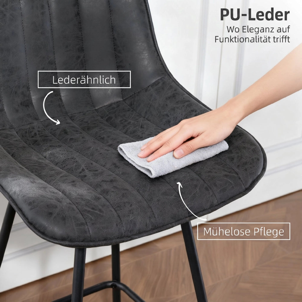 Set di 2 sgabelli da bar con schienale girevoli ¨C Minimal ¨C Nero 68 cm