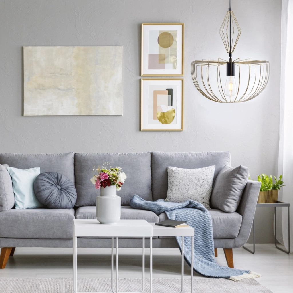 Lampada a sospensione loft oro Jasmina Ø40 E27 Polux