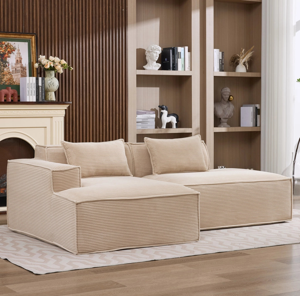 Divano imbottito 235 cm in poliestere khaki con molle insacchettate HOMVRA