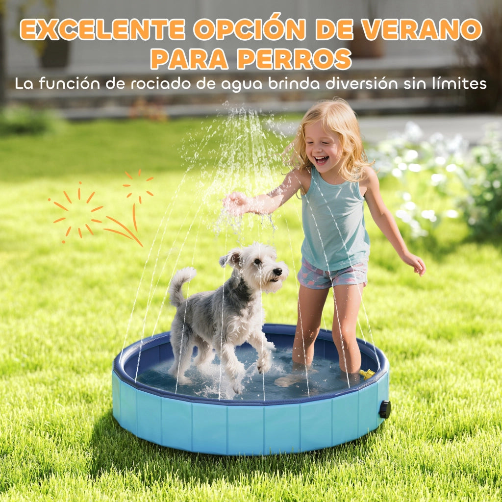 Vasca per Cani Pieghevole ¨C Zephmum ¨C PVC Antiscivolo Blu Chiaro ?80x20 cm