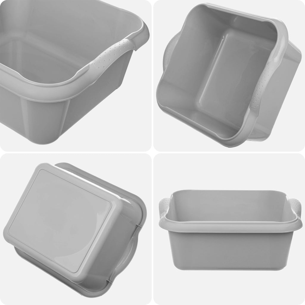 Bacinella per bucato in plastica KADAX, rettangolare, da 18 litri, con manici.