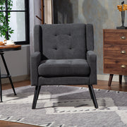 Set poltrona singola e poltrona 2 posti imbottite grigio scuro HOMVRA