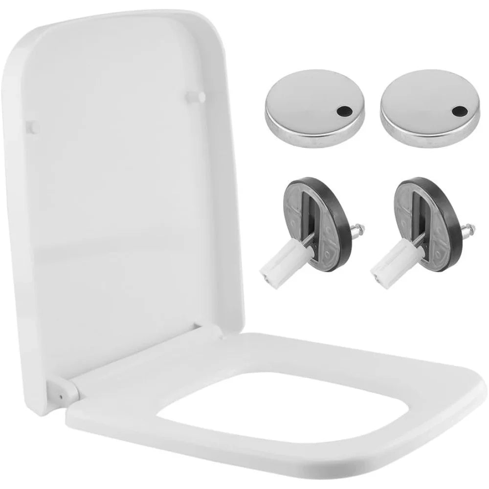 Tapa para asiento de inodoro con dise o cuadrado de color blanco
