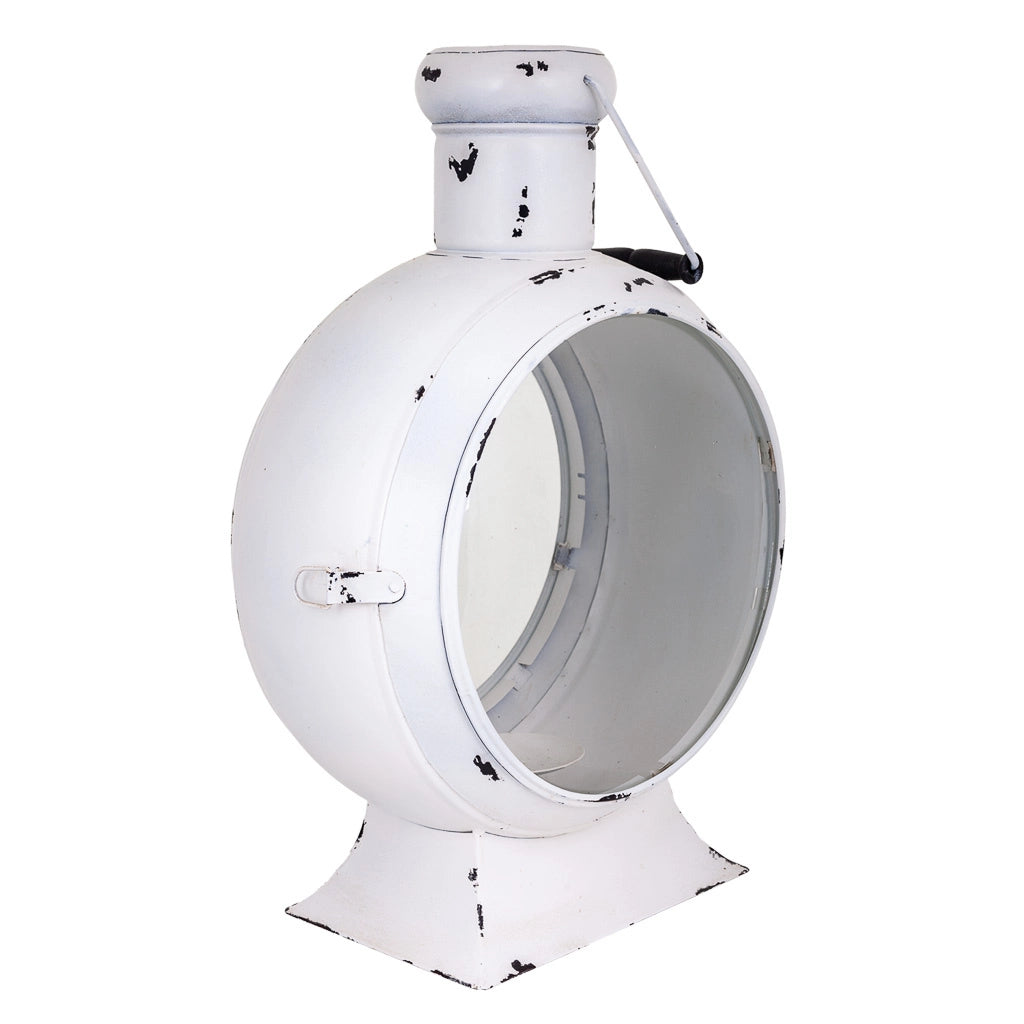 Lanterna in metallo bianco 25x38x55h