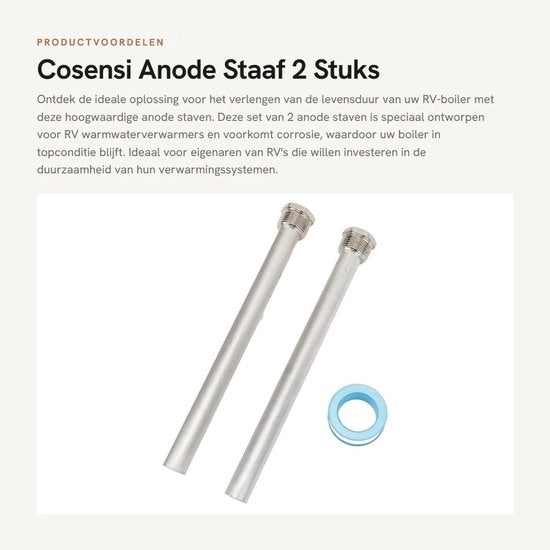 Anodo a staffa 2 pezzi - Lega di magnesio - 18 x 235 mm - 3/4" NPT - Per boiler RV - Prevenzione corrosione - Protezione contro la corrosione