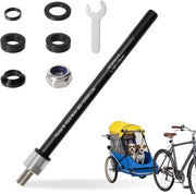 Carrello per bicicletta adattabile - Larghezza regolabile 160-172 mm - Adattatore M12 - Carrello bicicletta con connessione - Compatibile con Thule/Qeridoo/Croozer - Resistente alle scosse