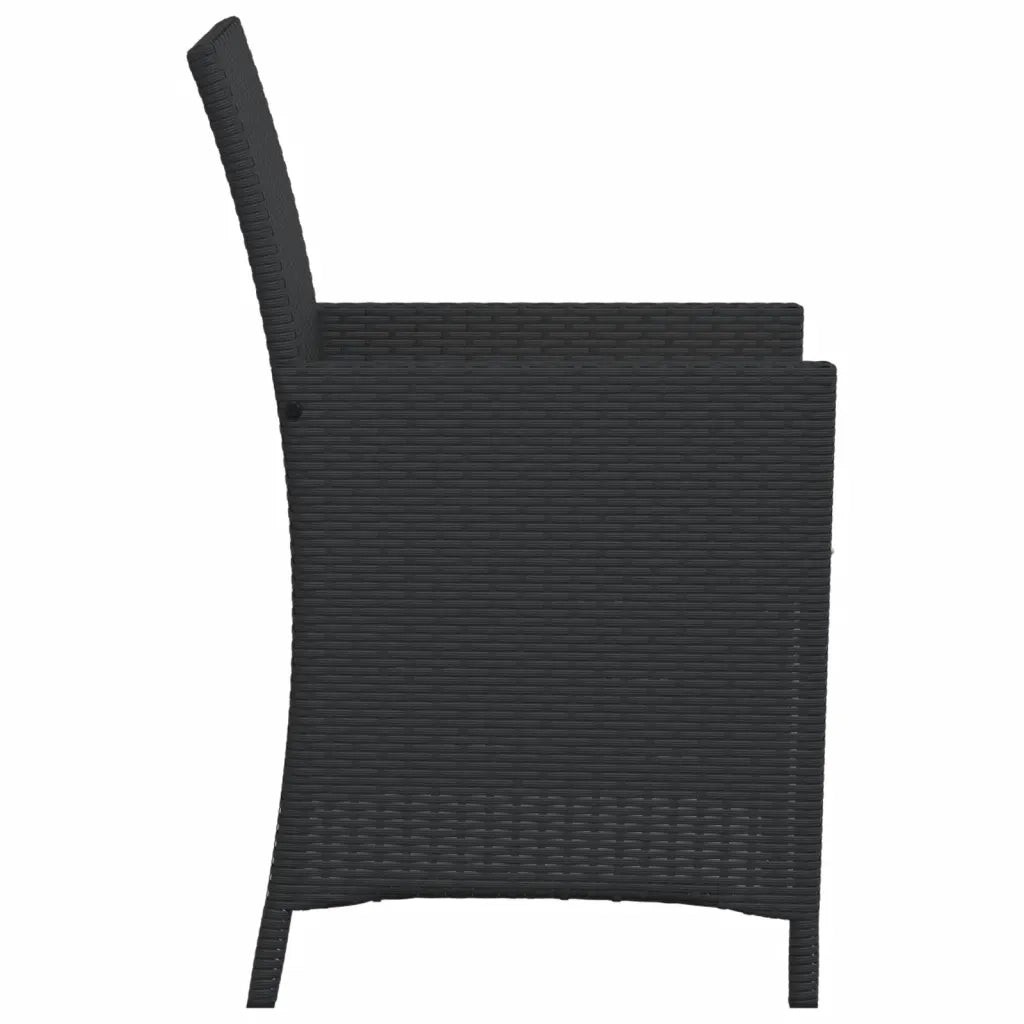 Set da Bistr¨° 3 pz | Set Salotto da Giardino con Cuscini Nero in Polyrattan