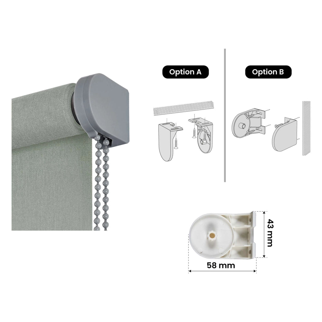 Tenda a Rullo Filtrante, Tenda Avvolgibile Traslucida Liscia Per Finestre e Porte Verde 100x250 cm