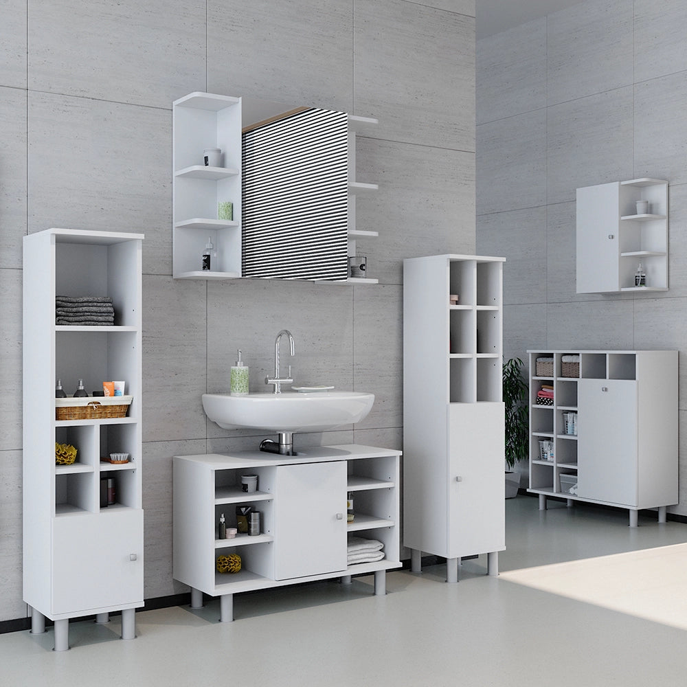 Vicco Set mobili bagno Bianco 3 pezzi, base 80 cm