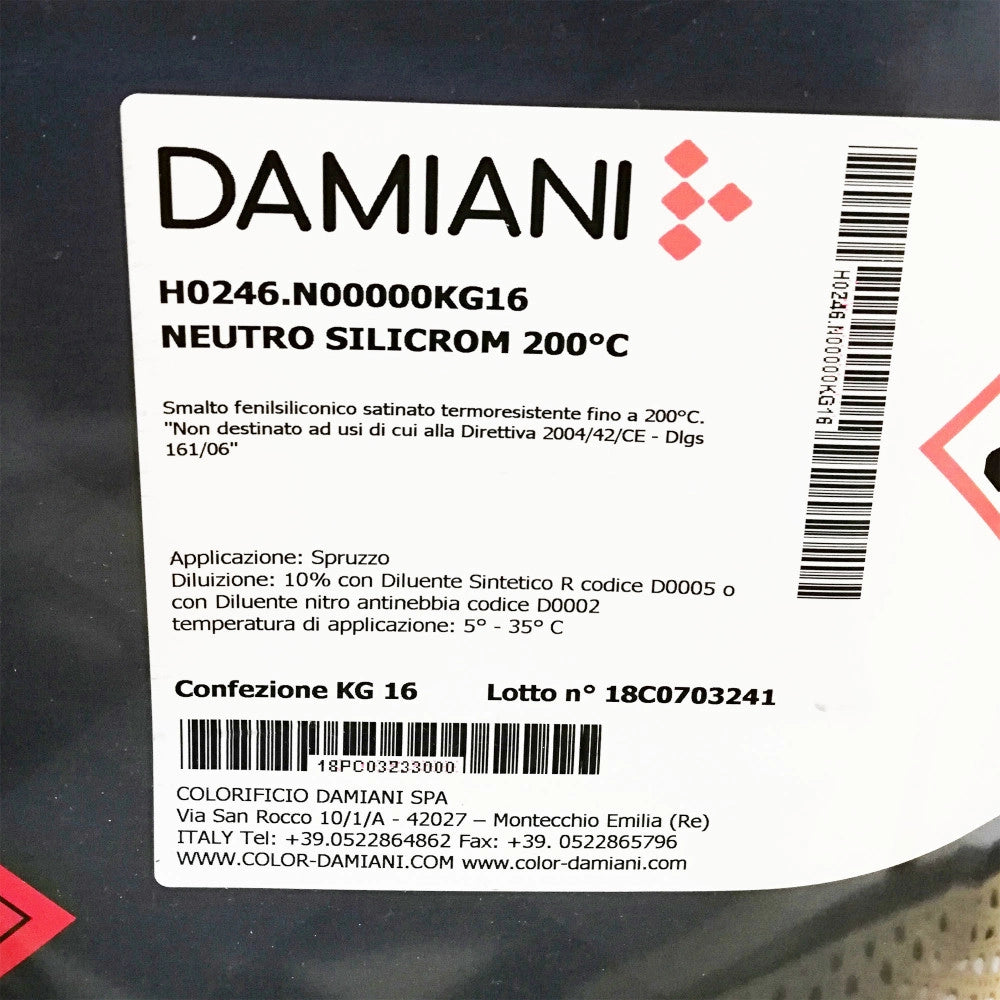Damiani silicrom 1kg smalto alta temperatura tutti i ral 7000- max 200°c, colore  ral 7045 - grigio tele 1