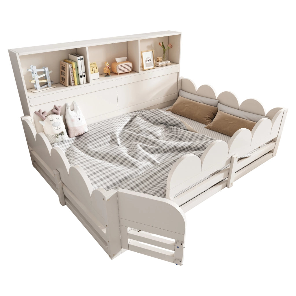 letto basso in legno bianco 140 x 200 cm